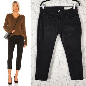 Rag & Bone No Fade Black Mid Rise Dre Slim Boyfriend Jeans